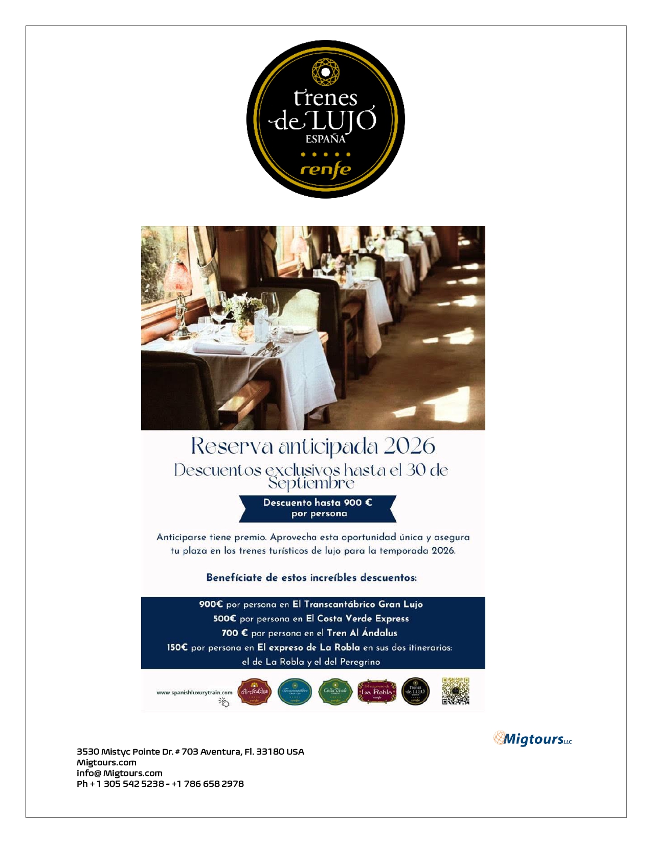 Renfe Promoción Reserva anticipada