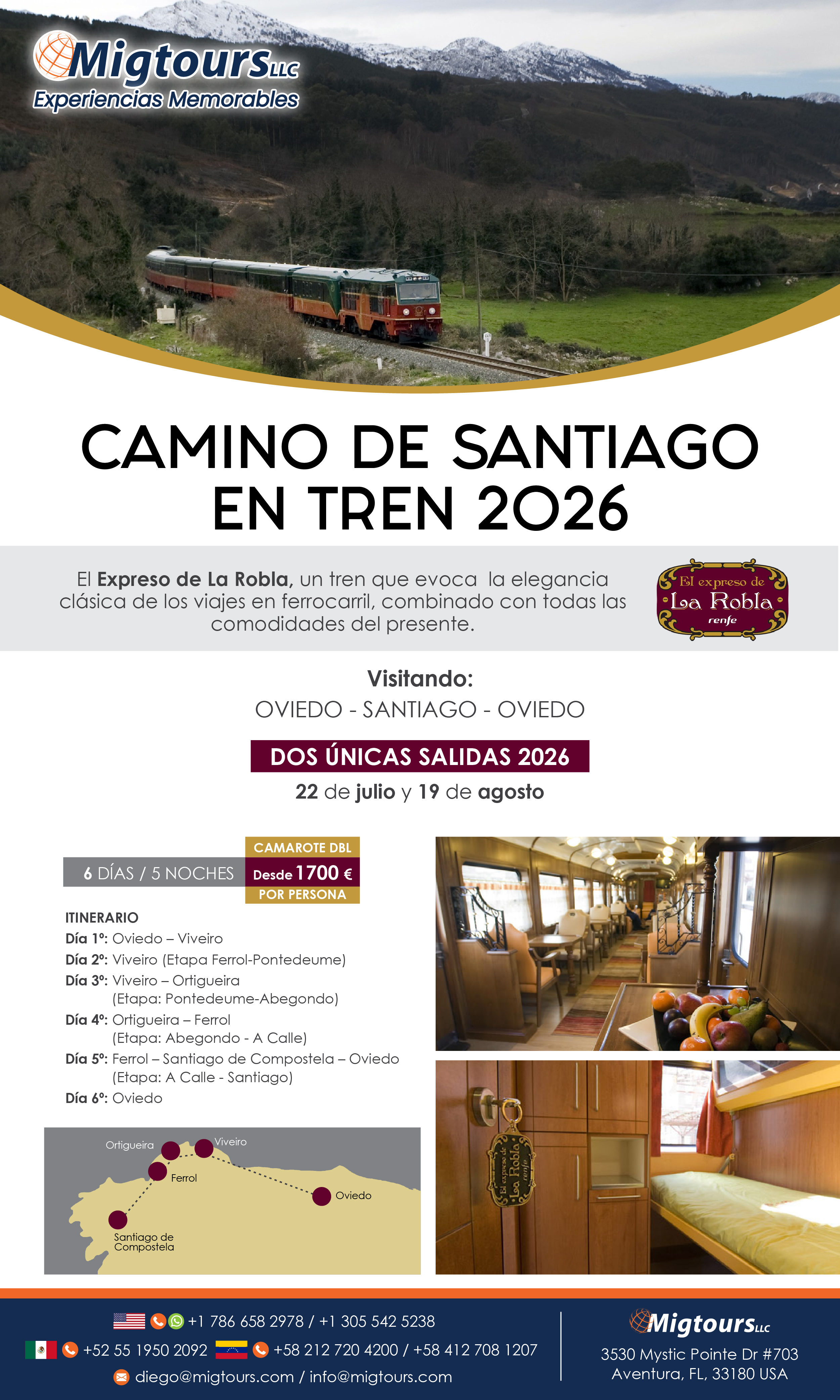 LA RUTA DEL PEREGRINO 2026 - Camino de Santiago en Tren